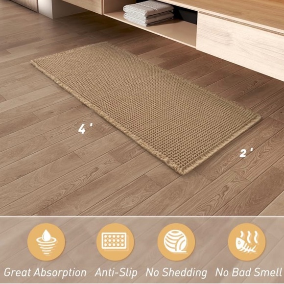 Runner Rug Super Absorbent Non Slip Bath Mats - Brown, 2'x 4'(24" x 48") - Picture 2 of 6